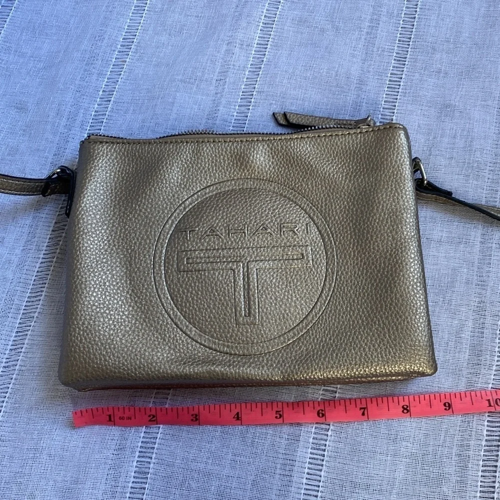 Tahari NWOT metallic gold crossbody bag.